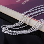 Silver plated wave chain for pendant 16 18 20 22 24 26 28 30 inch necklace wholesale  double water wave chain
