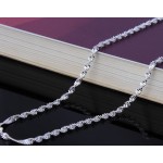 Silver plated wave chain for pendant 16 18 20 22 24 26 28 30 inch necklace wholesale  double water wave chain