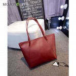 Simple Fashion Handbags Women Bags Solid Shoulder Tote Bags Big Tote Bolsa Women Leather Handbags Black Bucket bolsa feminina