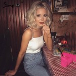 Simplee Black satin backless camisole tank top Casual black strap bow bustier camis streetwear Summer beach soft women tops