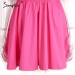 Simplee Off shoulder pink short dress women Beach summer dress 2017 new elastic band party sexy dress White half sleeve vestidos