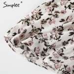 Simplee Sexy floral print summer dress women Casual v neck strap beach dress 2017 High waist short dresses vestidos