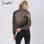 Simplee Winter cotton label pilot jacket coat Casual short top basic parka Women autumn cool padded biker bomber jacket veste