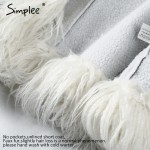 Simplee faux fur coat women fur jacket Long sleeve female outerwears jackets 2016 autumn winter hairy overcoat shearling jacket
