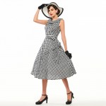 Sisjuly Vintage Women Plaid Dress 50s Round Neck Plaid Sleeveless 1950s vestido de festa 2017 Mini Women's Dress Party Dresses