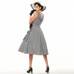 Sisjuly Vintage Women Plaid Dress 50s Round Neck Plaid Sleeveless 1950s vestido de festa 2017 Mini Women's Dress Party Dresses