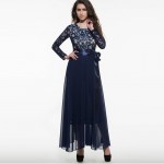 Sisjuly Women Summer Dress Chiffon Lace Maxi Dress Floor Length Wedding Party Dresses Luxury Elegant Long Sleeve Dresses