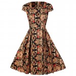 Sisjuly vintage 1950s summer women dress with short sleeve a-line party dress square collar 2017 elegant vintage dresses 