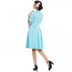 Sisjuly vintage dress 1950s style solid color sexy 2017 spring summer women party Single button dress elegant vintage dresses