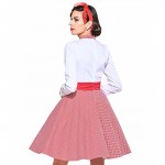 Sisjuly vintage dress 1950s style spring red patchwork full sleeve bowknot party dress rockabilly elegant female vintage dress