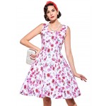 Sisjuly vintage dress women floral print party dress sexy flower 1950s pin up dress vestido de festa fashion style women dresses