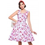 Sisjuly vintage dress women floral print party dress sexy flower 1950s pin up dress vestido de festa fashion style women dresses