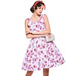 Sisjuly vintage dress women floral print party dress sexy flower 1950s pin up dress vestido de festa fashion style women dresses