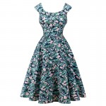 Sisjuly vintage women dress party style summer sexy flower print sleeveless women pretty vestido de festa women vintage dresses