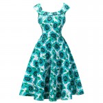 Sisjuly vintage women dress party style summer sexy flower print sleeveless women pretty vestido de festa women vintage dresses