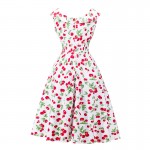 Sisjuly vintage women dress party style summer sexy flower print sleeveless women pretty vestido de festa women vintage dresses