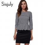 Sisjuly women office dress 2017 spring black round neck bodycon patchwork work dress female sheath double-layer office dress 