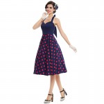 Sisjuly women rockabilly vintage dress summer pin up polka dots 1950s patchwork sleeveless sexy ladies vintage dresses new 2017