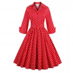 Sisjuly women vintage dress polka dot elegant party dress style 1950s rockabilly pin up dress vestido pleated vintage dresses