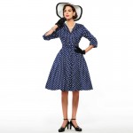 Sisjuly women vintage dress polka dot elegant party dress style 1950s rockabilly pin up dress vestido pleated vintage dresses