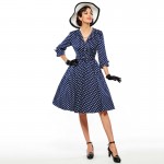 Sisjuly women vintage dress polka dot elegant party dress style 1950s rockabilly pin up dress vestido pleated vintage dresses