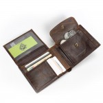 Small Vintage Wallet Brand High Quality Vintage Designer 100% Genuine Crazy Horse Cowhide Leather Men Short Coin Purse Wallet