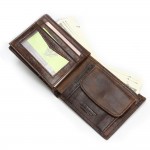 Small Vintage Wallet Brand High Quality Vintage Designer 100% Genuine Crazy Horse Cowhide Leather Men Short Coin Purse Wallet