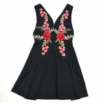 Smoves Womens Sexy Deep Plunge Rose Embroidery Tank Dress New Autumn Dresses GD371