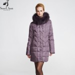 Snowclassic New Woman Winter Jackets 2016 Plus Size 6xl Jacket Real Fox Fur Collar Down Jacket Winter down coat Big Sale 12029
