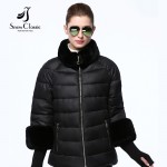 Snowclassic winter jacket women 2016 Real Rex Rabbit Fur Collar/sleeve Jacket female Winter Coats  big sale 15344