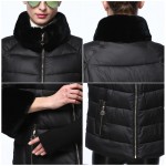 Snowclassic winter jacket women 2016 Real Rex Rabbit Fur Collar/sleeve Jacket female Winter Coats  big sale 15344