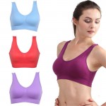 Soft Sports Bra Women Yoga Fitness Stretch Workout Sport Tank Top Seamless Padded Push Up Bra 