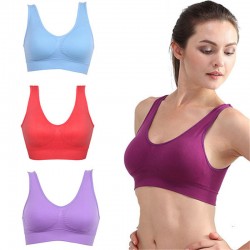 Soft Sports Bra Women Yoga Fitness Stretch Workout Sport Tank Top Seamless Padded Push Up Bra 