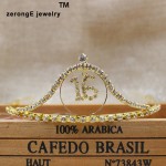 Sparkling 15 16 Rhinestone Crown Tiara Headpiece for Birthday Party Quinceanera Prom Wedding Hair Jewelry Accessories