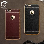 Spedu Litchi grain luxury Plating TPU silicone mobile phone case For iphone 6 6s plus 7 Plating Frame clear cover For iphone6 7