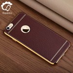 Spedu Litchi grain luxury Plating TPU silicone mobile phone case For iphone 6 6s plus 7 Plating Frame clear cover For iphone6 7