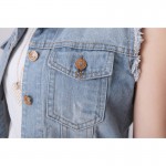 Spring Denim Vest Women Casual Colete Coat Vintage Cardigan Jean Sleeveless Turn-down Collar Breasted brand Woman Clothing C0911