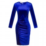 Spring Dress Women Online Shopping India Robe Femme Velvet Gold Velvet Bag Hip Slim Long Sleeved Dress Bodycon Dress 733