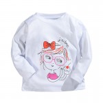 Spring Summer Children Girls T-shirt Cartoon 100% Cotton Long-sleeve Baby Girls T shirt 1-5 Years Kids Tops Toddler Girls Tees