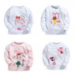 Spring Summer Children Girls T-shirt Cartoon 100% Cotton Long-sleeve Baby Girls T shirt 1-5 Years Kids Tops Toddler Girls Tees