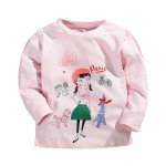 Spring Summer Children Girls T-shirt Cartoon 100% Cotton Long-sleeve Baby Girls T shirt 1-5 Years Kids Tops Toddler Girls Tees