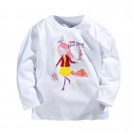 Spring Summer Children Girls T-shirt Cartoon 100% Cotton Long-sleeve Baby Girls T shirt 1-5 Years Kids Tops Toddler Girls Tees