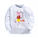 Spring Summer Children Girls T-shirt Cartoon 100% Cotton Long-sleeve Baby Girls T shirt 1-5 Years Kids Tops Toddler Girls Tees