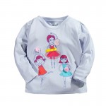 Spring Summer Children Girls T-shirt Cartoon 100% Cotton Long-sleeve Baby Girls T shirt 1-5 Years Kids Tops Toddler Girls Tees