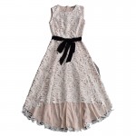 Spring Summer Dresses 2017 High Quality Women O-Neck Sleeveless l White Lace Dress Long Casual Dress SAD507