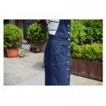 Spring Summer Women Denim Strap Jeans Dress Single Breasted Long Dress Casual Big Size Jeans Dresses With Pockets School Wear