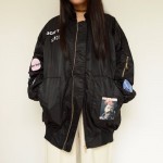 Spring jacket autumn coats long sleeve patch design fashion slim novelty polyester women bomber  jacket