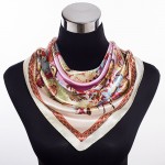 Square Silk Scarf For Women Luxury Designer Brand Ladies Scarves Female Hijab 90*90cm