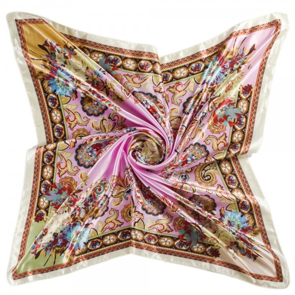 Square Silk Scarf For Women Luxury Designer Brand Ladies Scarves Female Hijab 90*90cm