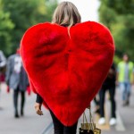 Stylish 3D Red Love Heart Shaped Cape Faux Fox Fur Thick Warm Celebrity Women Long Hairy Shaggy Coat Jacket Outerwear Winter Top